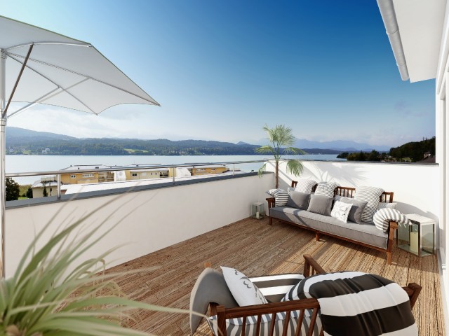 Blick Süd-West von der Terrasse, Töschling 113 Terrasse_2_web