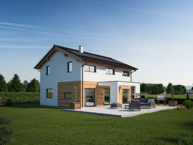 3D Visualisierung Solana 150 Satteldach